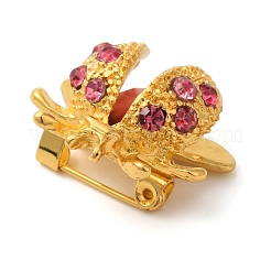 Alloy Rhinestone Ladybird Brooch&nbsp;JEWB-B020-01G-01