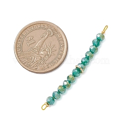 8Pcs 8 Colors Glass Faceted Rondelle Beaded Connector Charms&nbsp;PALLOY-JF04761
