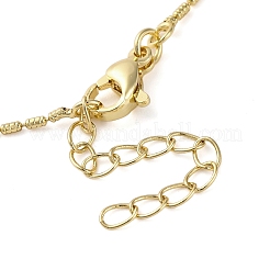 Brass Cubic Zirconia Flat Round Cross Pendant Necklaces&nbsp;NJEW-R100-02G