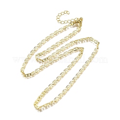 Brass Textured Mariner Link Chain Necklaces&nbsp;NJEW-M108-09G