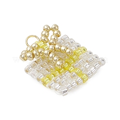 4Pcs 4 Colors Glass Seed Beaded Christmas Gift Pendants&nbsp;PALLOY-MZ00899