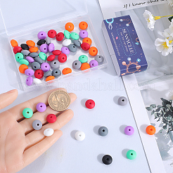 96Pcs 12 Colors Food Grade Eco-Friendly Silicone Abacus Beads&nbsp;SIL-SC0001-87C