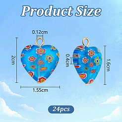 24Pcs Millefiori Glass Pendants&nbsp;PALLOY-PH01827