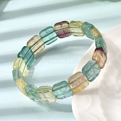 Natural Fluorite Beaded Stretch Bracelets for Women Men&nbsp;BJEW-D461-02C
