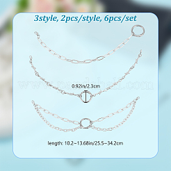 6Pcs 3 Styles Aluminum Boot Strap Chains&nbsp;HJEW-DR00121