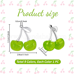 9Pcs 9 Colors Transparent Resin Pendants&nbsp;FIND-PH0026-92