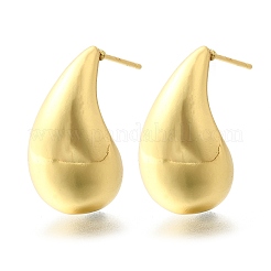 Rack Plating Brass Twist Teardrop Stud Earrings for Women&nbsp;LS-EJEW-K247-02G