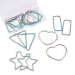 9Pairs 9 Style 304 Stainless Steel Geometric Hoop Earrings&nbsp;STAS-FW0001-21
