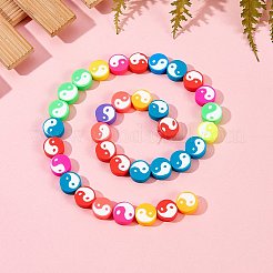 2 Strands 2 Colors Handmade Polymer Clay Beads Strand&nbsp;CLAY-SZ0001-16