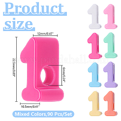 90Pcs 9 Styles Opaque Acrylic European Beads&nbsp;OACR-HY0001-30