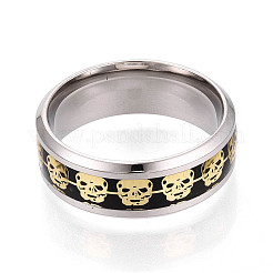 201 Stainless Steel Wide Band Finger Rings&nbsp;RJEW-T005-10-21C