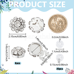 6Pcs Brass Rhinestone Cufflinks&nbsp;FIND-NB0007-40P
