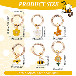 12Pcs 6 Styles Alloy Enamel Pendant Decorations&nbsp;HJEW-PH01899