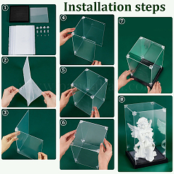 Acrylic Minifigure Display Cases with Black Base&nbsp;ODIS-WH0030-314A