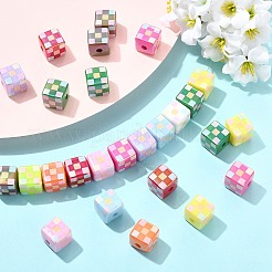 UV Plating Opaque Acrylic European Beads&nbsp;OACR-CJZ0001-02