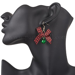 Bell with Bowknot Brass Handmade Polyester Dangle Earrings&nbsp;EJEW-JE06669