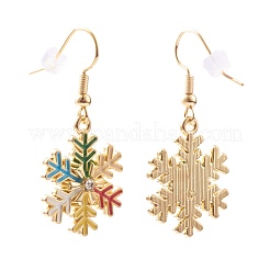 Alloy Enamel Snowflake Dangle Earrings for Christmas&nbsp;EJEW-JE04461