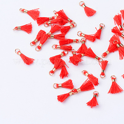 Polycotton(Polyester Cotton) Tassel Charms Decorations&nbsp;X-OCOR-S102-M
