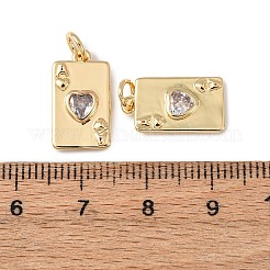 Brass with Cubic Zirconia Pendants&nbsp;KK-C143-42G-02