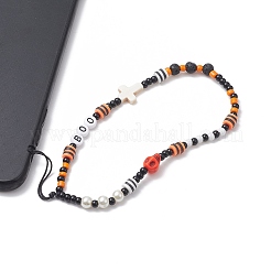 Halloween Glass Beaded Mobile Straps&nbsp;HJEW-TA00004