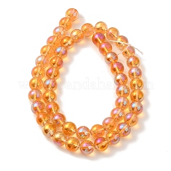 Transparent Electroplate Glass Beads Strands&nbsp;GLAA-T032-T8mm-C01