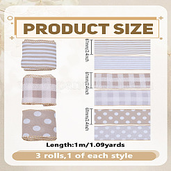 3Yards 3 Styles Polyester Imitation Linen Ribbon&nbsp;OCOR-LP0003-79