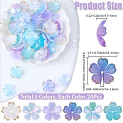 120Pcs 6 Colors Acrylic Bead Caps&nbsp;OACR-BM0001-11A
