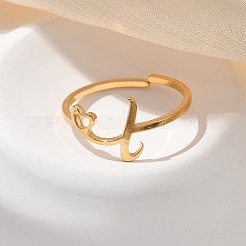 304 Stainless Steel Cuff Rings for Women&nbsp;RJEW-D285-01G-L