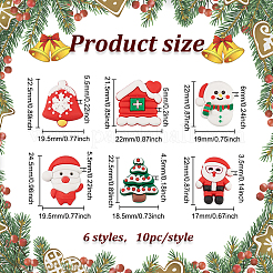 60Pcs 6 Styles Silicone Cabochons&nbsp;SIL-FG0002-40