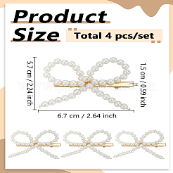 4Pcs White Bowknot Iron Alligator Hair Clips&nbsp;PHAR-LP0002-40