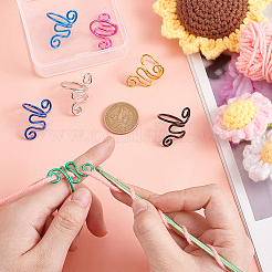 7Pcs 7 Colors Iron Yarn Guide Finger Holders&nbsp;AJEW-PH0011-76