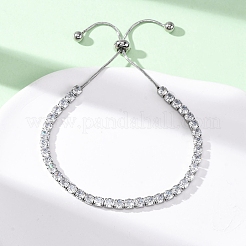 304 Stainless Steel with Clear Cubic Zirconia Link Chain Bracelets&nbsp;BJEW-G754-03P-03