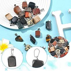 20Pcs 10 Styles Natural & Synthetic Mixed Gemstone Pendants&nbsp;G-FS0005-93P-02