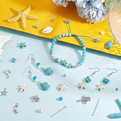 DIY Synthetic Turquoise Beaded Dangle Earring Making Kit&nbsp;DIY-PH0022-46