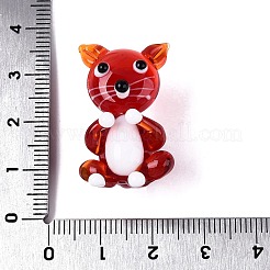 Handmade Lampwork Cat Figurine Display Decorations&nbsp;LAMP-N034-26E