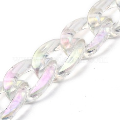 Transparent Acrylic Curb Chain for DIY Keychains&nbsp;HJEW-JM00400-02