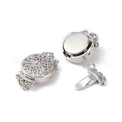 Rack Plating Brass Micro Pave Clear Cubic Zirconia Box Clasps&nbsp;KK-G494-08P