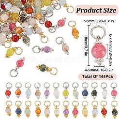 144Pcs 24 Styles Natural Mixed Gemstone Pendants&nbsp;PALLOY-GO00024