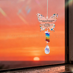 Glass Teardrop Hanging Suncatchers&nbsp;HJEW-WH0201-030