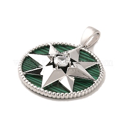 Brass Micro Pave Clear Cubic Zirconia Pendants&nbsp;KK-P260-30P