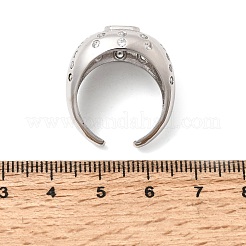Brass Micro Pave Cubic Zirconia Cuff Open Rings for Women&nbsp;RJEW-L343-03P-02