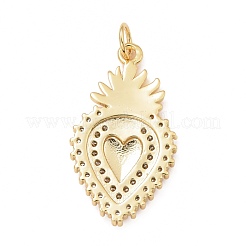 Rack Plating Brass Micro Pave Clear Cubic Zirconia Pendants&nbsp;KK-M229-38G