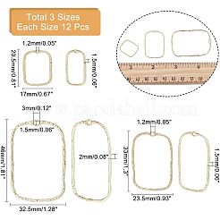 36Pcs 3 Styles Alloy Open Back Bezel Pendants&nbsp;FIND-CA0006-07