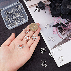 28Pcs 2Style 201 Stainless Steel Pendants&nbsp;STAS-UN0035-30