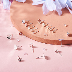 100Pcs 10 Styles Brass Studs Earrings Finding&nbsp;KK-TA0001-83