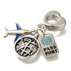 Rack Plating Alloy Enamel European Dangle Charms&nbsp;PALLOY-A009-11P