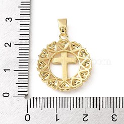Brass Micro Pave Clear Cubic Zirconia Pendants&nbsp;SH-CBA03AF-14A-G