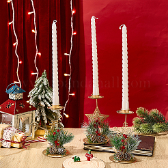 3Pcs 3 Styles Christmas Theme Iron & Plastic Candle Holder&nbsp;AJEW-OC0014-47