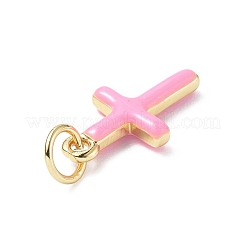 Real 18K Gold Plated Eco-Friendly Rack Plating Brass Enamel Pendants&nbsp;KK-F845-40G-05