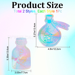2Pcs 2 Styles PET Rainbow Window Clings Stickers&nbsp;DIY-GF0007-65